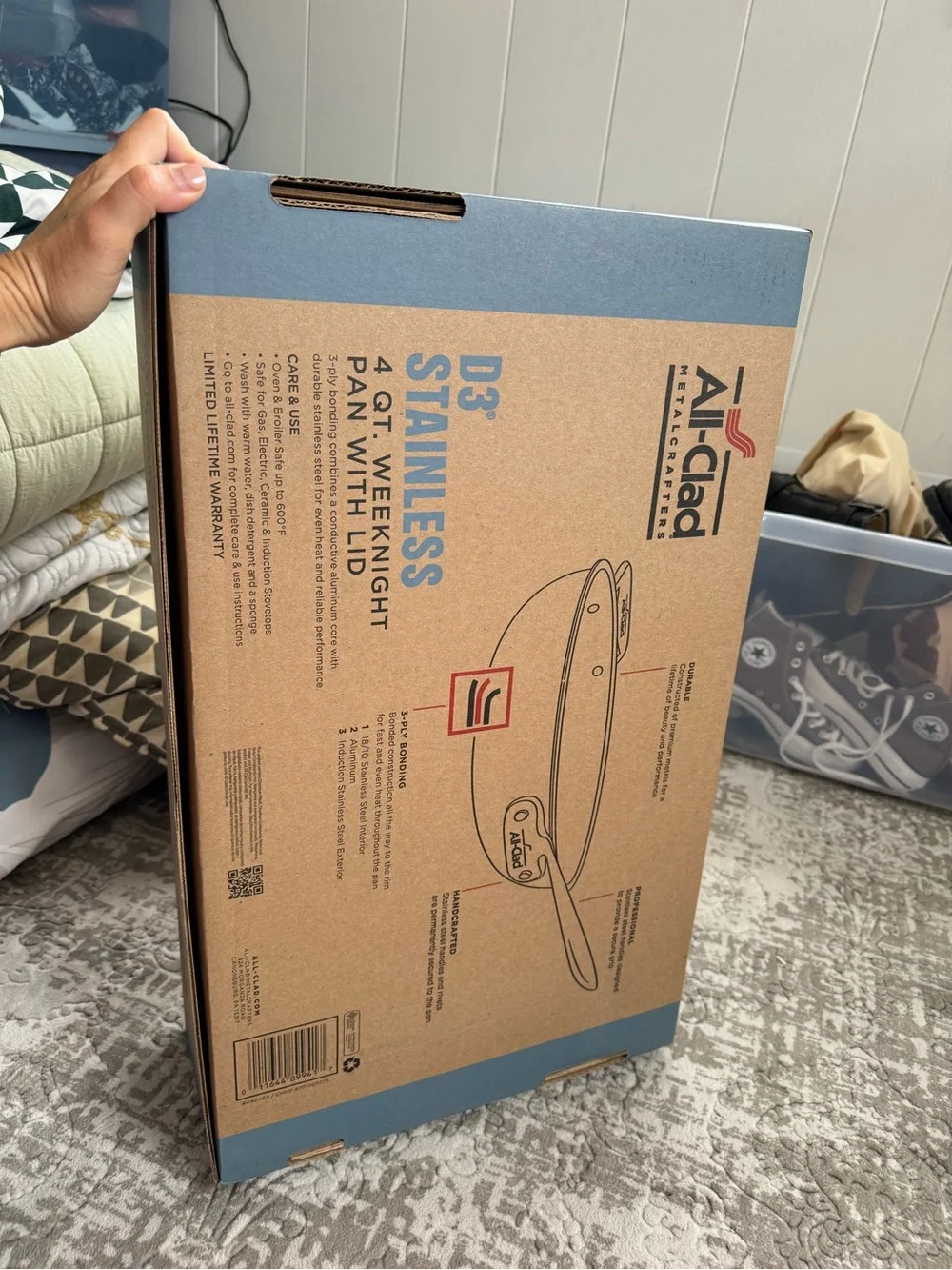 All-Clad D3 Stainless 4 Qt. Weeknight Pan with Lid BNIB